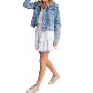 NEW VERONICA M gauze tiered mini skirt in white